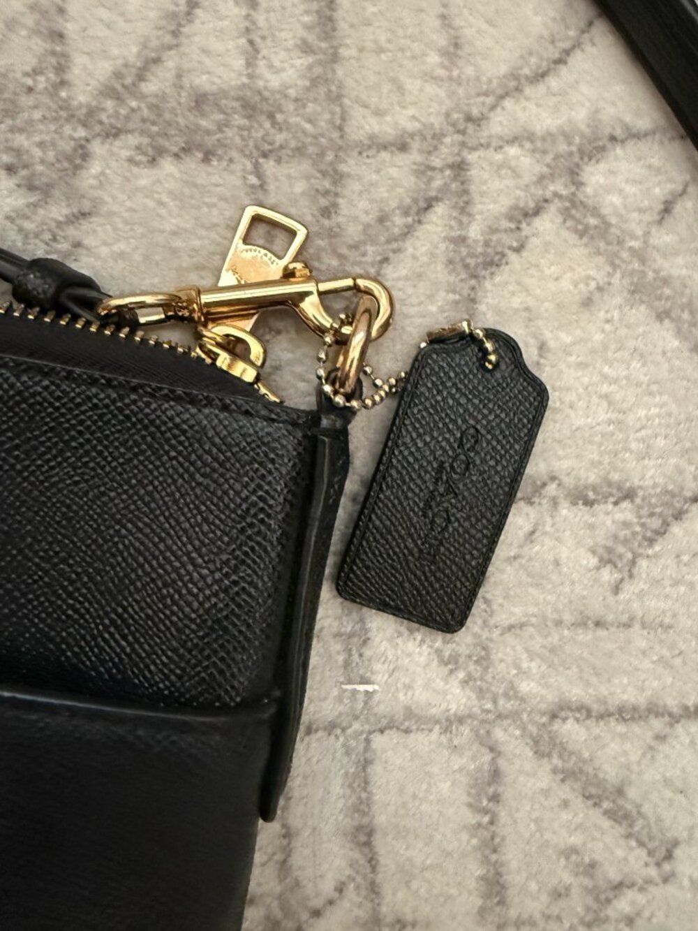 Coach Kitt Messenger Crossbody 26 Black Gold Leather Zip Bag 39408 - Picture 10 of 10